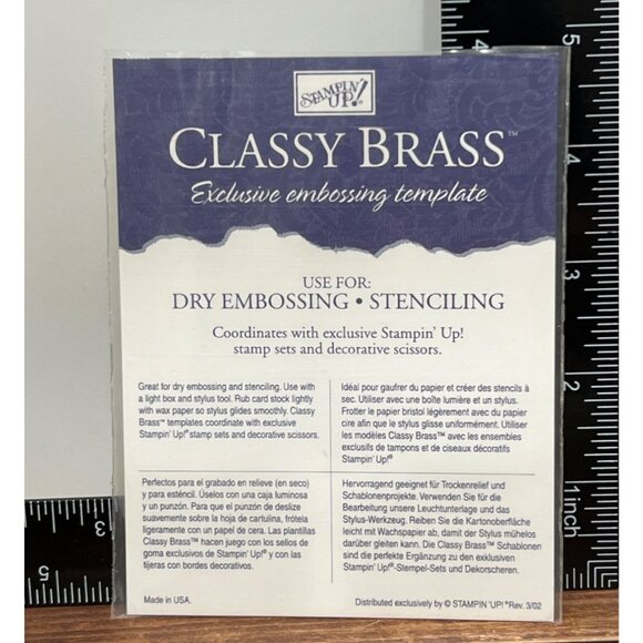 102375 Bold & Basic Greetings Stampin Up! W/ EMBOSSING STENCIL 102273 - Picture 6 of 6